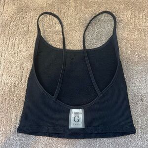 Hunza G Black Ribbed Crop Top